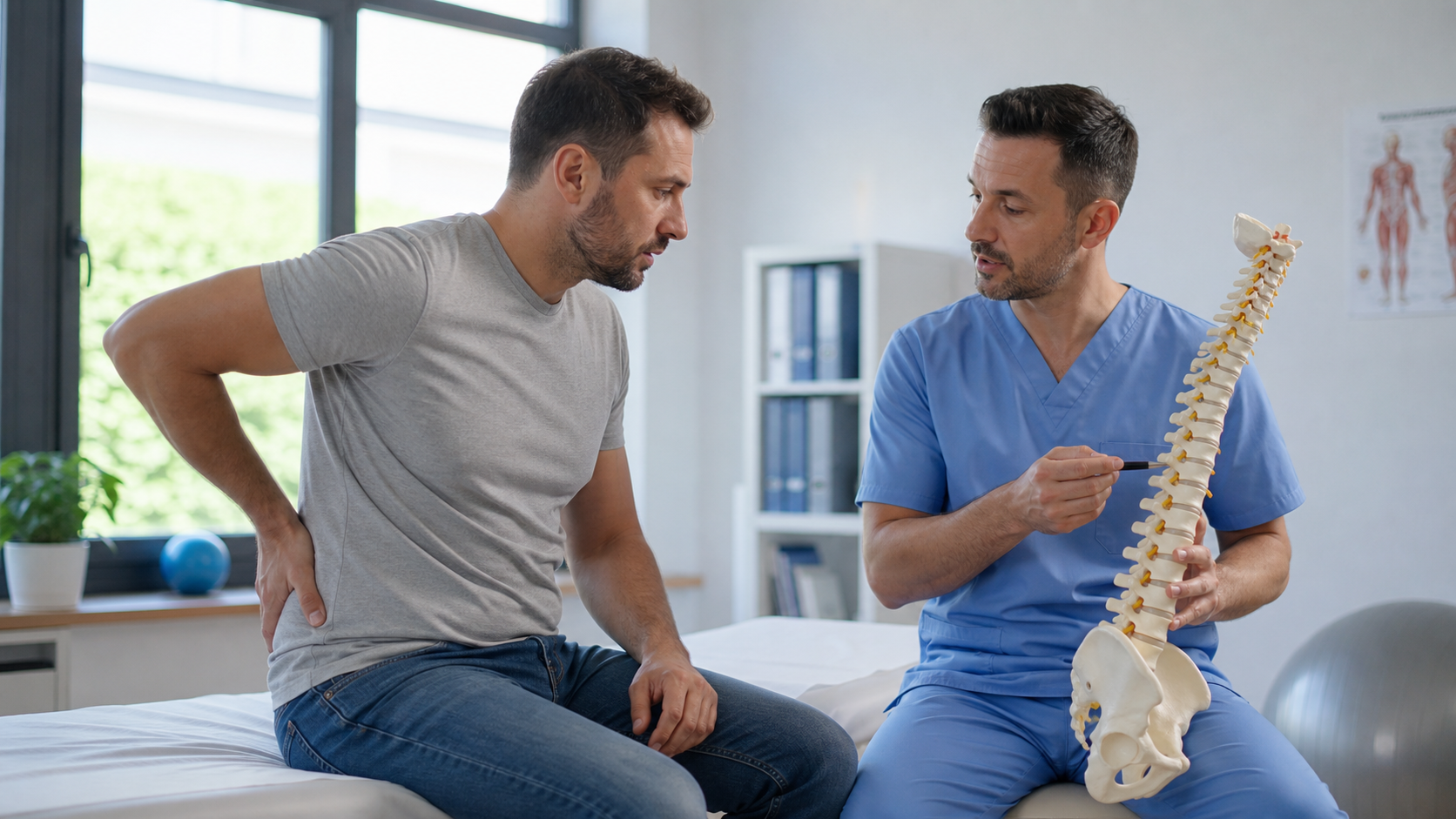 Hernie de disc lombară: recuperare, mișcare și ce discuți cu kinetoterapeutul